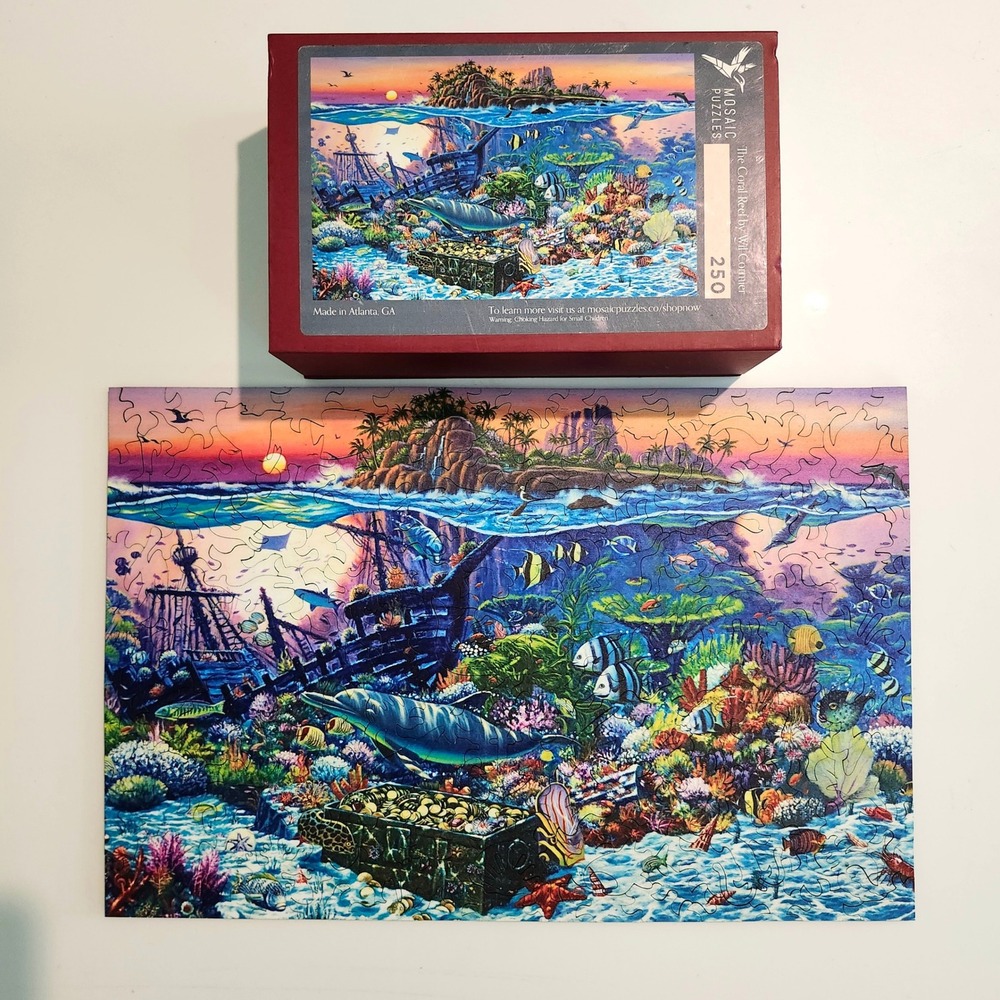 Mosaic Puzzles The Coral Reef Wil Cormier 250 Piece Wooden Jigsaw Puzzle Ocean